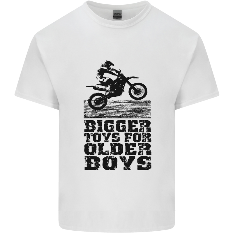 Motocross Bigger Toys Older Boys MotoX Mens Cotton T-Shirt Tee Top White