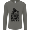 Motocross Bigger Toys Older Boys MotoX Mens Long Sleeve T-Shirt Charcoal