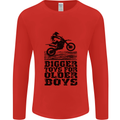 Motocross Bigger Toys Older Boys MotoX Mens Long Sleeve T-Shirt Red