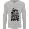 Motocross Bigger Toys Older Boys MotoX Mens Long Sleeve T-Shirt Sports Grey