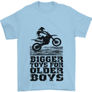 Motocross Bigger Toys Older Boys MotoX Mens T-Shirt Cotton Gildan Light Blue