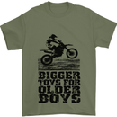 Motocross Bigger Toys Older Boys MotoX Mens T-Shirt Cotton Gildan Military Green