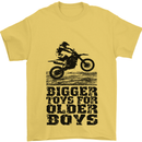 Motocross Bigger Toys Older Boys MotoX Mens T-Shirt Cotton Gildan Yellow