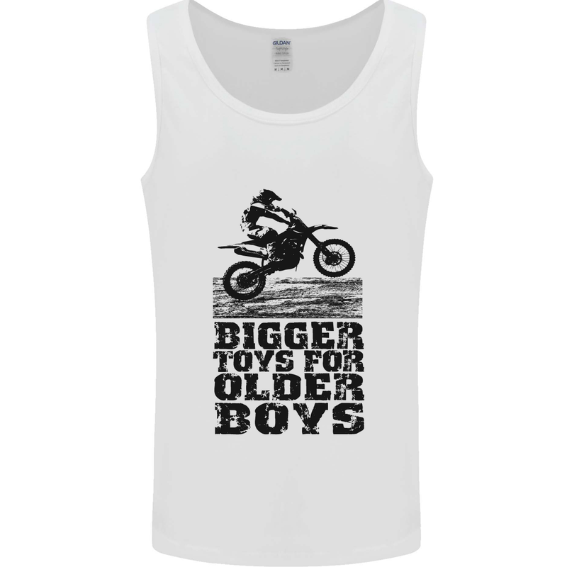 Motocross Bigger Toys Older Boys MotoX Mens Vest Tank Top White
