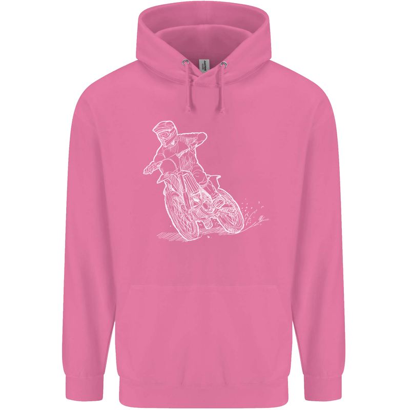 Motocross Bike Line Drawing Dirt Bike MotoX Childrens Kids Hoodie Azalea