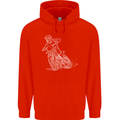 Motocross Bike Line Drawing Dirt Bike MotoX Childrens Kids Hoodie Bright Red