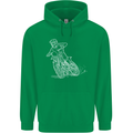 Motocross Bike Line Drawing Dirt Bike MotoX Childrens Kids Hoodie Irish Green
