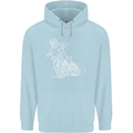 Motocross Bike Line Drawing Dirt Bike MotoX Childrens Kids Hoodie Light Blue