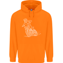 Motocross Bike Line Drawing Dirt Bike MotoX Childrens Kids Hoodie Orange