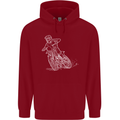 Motocross Bike Line Drawing Dirt Bike MotoX Childrens Kids Hoodie Red