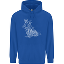 Motocross Bike Line Drawing Dirt Bike MotoX Childrens Kids Hoodie Royal Blue