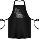 Motocross Bike Line Drawing Dirt Bike MotoX Cotton Apron 100% Organic Black