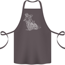 Motocross Bike Line Drawing Dirt Bike MotoX Cotton Apron 100% Organic Dark Grey