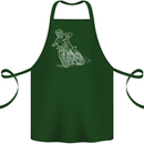 Motocross Bike Line Drawing Dirt Bike MotoX Cotton Apron 100% Organic Forest Green