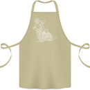 Motocross Bike Line Drawing Dirt Bike MotoX Cotton Apron 100% Organic Khaki