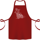 Motocross Bike Line Drawing Dirt Bike MotoX Cotton Apron 100% Organic Maroon