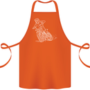 Motocross Bike Line Drawing Dirt Bike MotoX Cotton Apron 100% Organic Orange