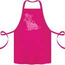 Motocross Bike Line Drawing Dirt Bike MotoX Cotton Apron 100% Organic Pink