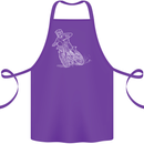 Motocross Bike Line Drawing Dirt Bike MotoX Cotton Apron 100% Organic Purple