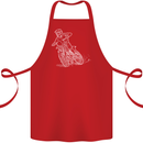 Motocross Bike Line Drawing Dirt Bike MotoX Cotton Apron 100% Organic Red