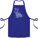 Motocross Bike Line Drawing Dirt Bike MotoX Cotton Apron 100% Organic Royal Blue