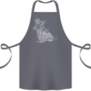 Motocross Bike Line Drawing Dirt Bike MotoX Cotton Apron 100% Organic Steel