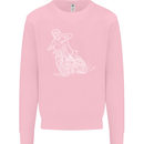 Motocross Bike Line Drawing Dirt Bike MotoX Kids Sweatshirt Jumper Light Pink