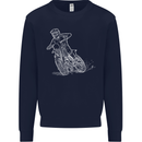 Motocross Bike Line Drawing Dirt Bike MotoX Kids Sweatshirt Jumper Navy Blue