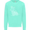 Motocross Bike Line Drawing Dirt Bike MotoX Kids Sweatshirt Jumper Peppermint