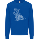 Motocross Bike Line Drawing Dirt Bike MotoX Kids Sweatshirt Jumper Royal Blue