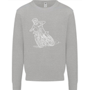 Motocross Bike Line Drawing Dirt Bike MotoX Kids Sweatshirt Jumper Sports Grey