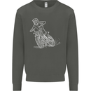 Motocross Bike Line Drawing Dirt Bike MotoX Kids Sweatshirt Jumper Storm Grey