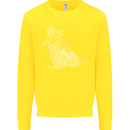 Motocross Bike Line Drawing Dirt Bike MotoX Kids Sweatshirt Jumper Yellow