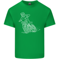 Motocross Bike Line Drawing Dirt Bike MotoX Kids T-Shirt Childrens Irish Green