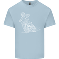 Motocross Bike Line Drawing Dirt Bike MotoX Kids T-Shirt Childrens Light Blue