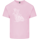 Motocross Bike Line Drawing Dirt Bike MotoX Kids T-Shirt Childrens Light Pink