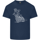 Motocross Bike Line Drawing Dirt Bike MotoX Kids T-Shirt Childrens Navy Blue