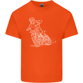 Motocross Bike Line Drawing Dirt Bike MotoX Kids T-Shirt Childrens Orange