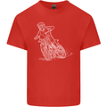 Motocross Bike Line Drawing Dirt Bike MotoX Kids T-Shirt Childrens Red