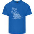 Motocross Bike Line Drawing Dirt Bike MotoX Kids T-Shirt Childrens Royal Blue