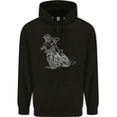 Motocross Bike Line Drawing Dirt Bike MotoX Mens 80% Cotton Hoodie Black
