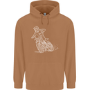 Motocross Bike Line Drawing Dirt Bike MotoX Mens 80% Cotton Hoodie Caramel Latte