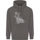 Motocross Bike Line Drawing Dirt Bike MotoX Mens 80% Cotton Hoodie Charcoal