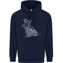 Motocross Bike Line Drawing Dirt Bike MotoX Mens 80% Cotton Hoodie Navy Blue