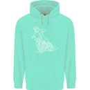 Motocross Bike Line Drawing Dirt Bike MotoX Mens 80% Cotton Hoodie Peppermint