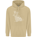 Motocross Bike Line Drawing Dirt Bike MotoX Mens 80% Cotton Hoodie Sand