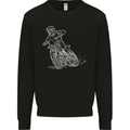 Motocross Bike Line Drawing Dirt Bike MotoX Mens Sweatshirt Jumper Black