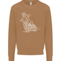 Motocross Bike Line Drawing Dirt Bike MotoX Mens Sweatshirt Jumper Caramel Latte