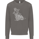 Motocross Bike Line Drawing Dirt Bike MotoX Mens Sweatshirt Jumper Charcoal