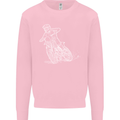 Motocross Bike Line Drawing Dirt Bike MotoX Mens Sweatshirt Jumper Light Pink